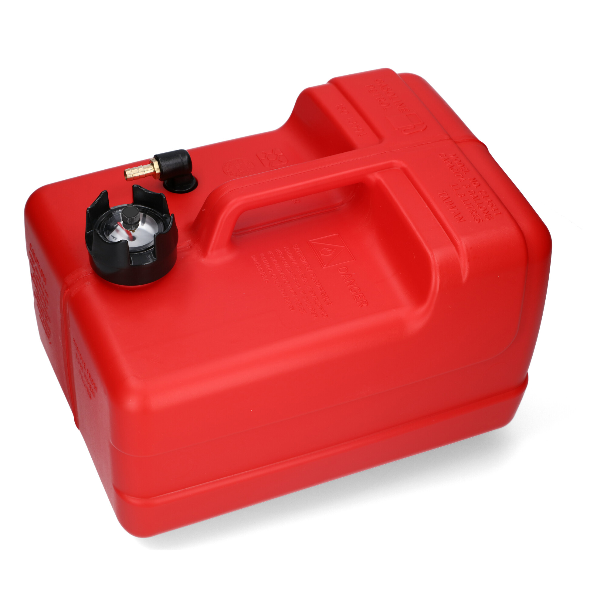 Fuel tank red with nipple (10mm) connection / level indicator manual